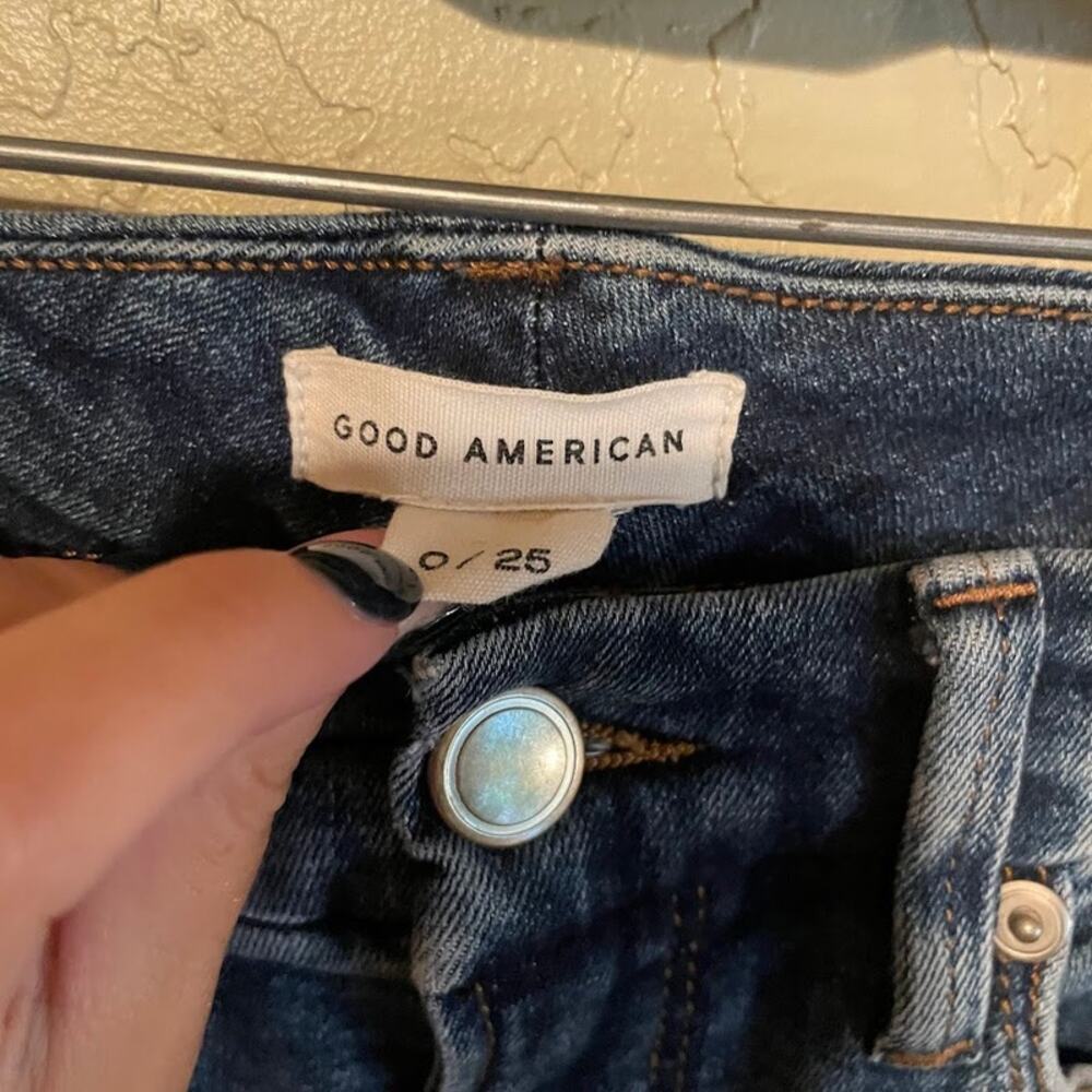Good American Good Legs Raw Edge Skinny Jeans - Size 0/25‎ - Picture 5 of 7